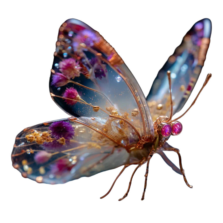 Decadent Glass Butterfly Vinyl Car Decal Sticker – Waterproof & UV-Resistant 8"
