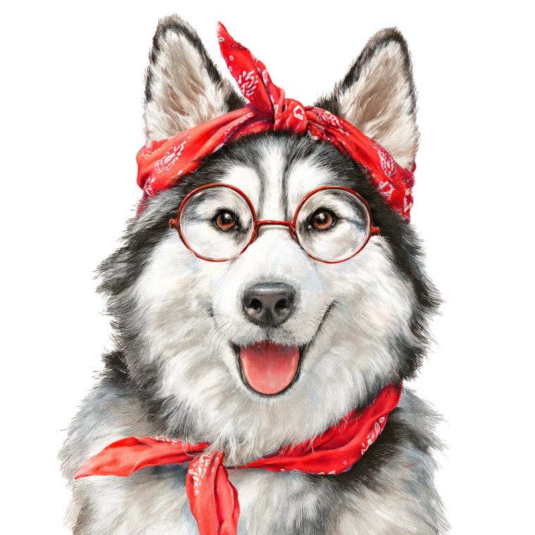 Fantasy Husky Illustration Vinyl Car Decal Sticker – Waterproof & UV-Resistant 8"