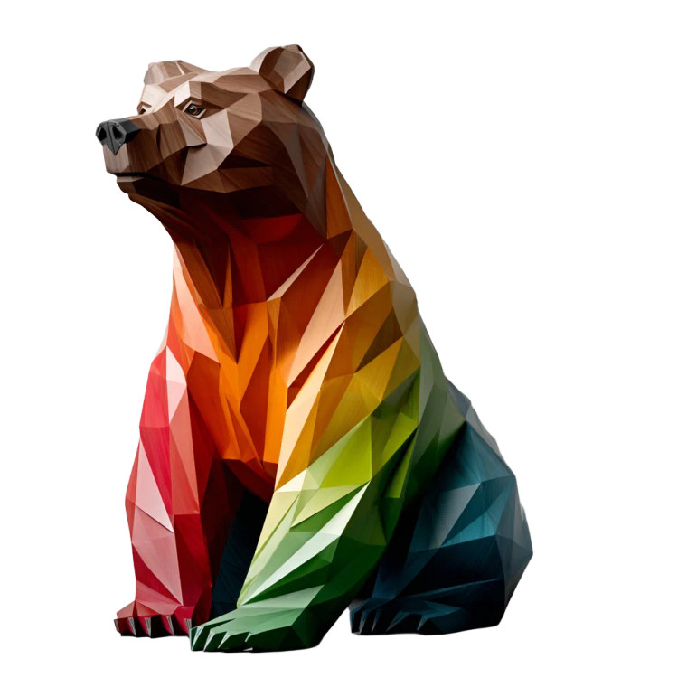 Abstract Bear Logo Vinyl Car Decal Sticker – Waterproof & UV-Resistant 8"
