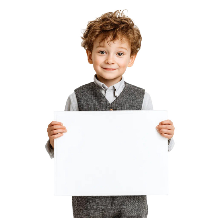 Joyful Boy With Box Vinyl Car Decal Sticker – Waterproof & UV-Resistant 8"