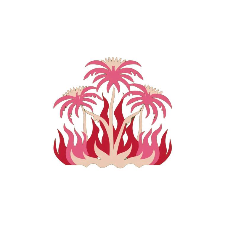 Flaming Palm Logo Vinyl Car Decal Sticker – Waterproof & UV-Resistant 8"