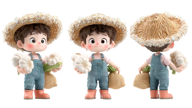 Cheerful Agricultural Boy Vinyl Car Decal Sticker – Waterproof & UV-Resistant 8"