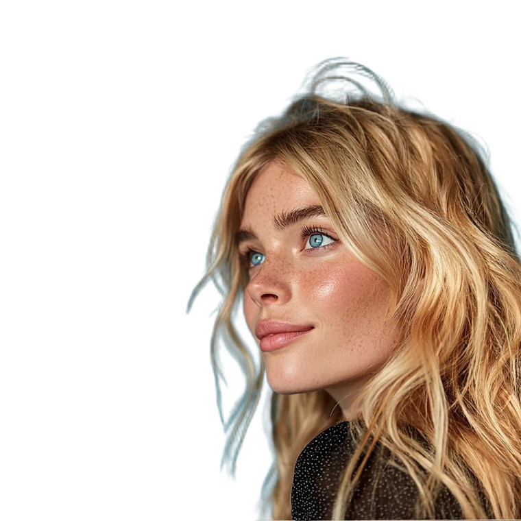 Blonde Model Portrait V8 Vinyl Car Decal Sticker – Waterproof & UV-Resistant 8"