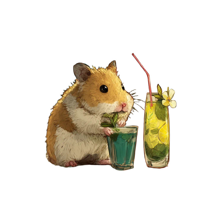 Hamster At Bar Vinyl Car Decal Sticker – Waterproof & UV-Resistant 8"