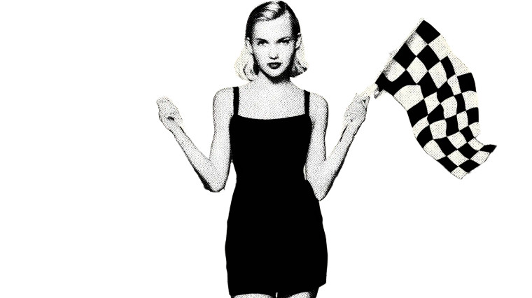 Pit Crew Woman Vinyl Car Decal Sticker – Waterproof & UV-Resistant 8"