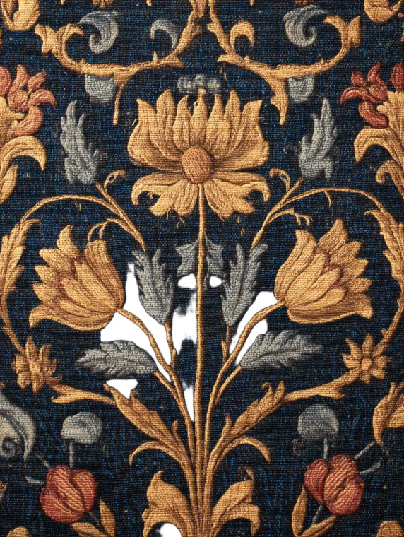 Medieval Floral Tapestry Vinyl Car Decal Sticker – Waterproof & UV-Resistant 8"