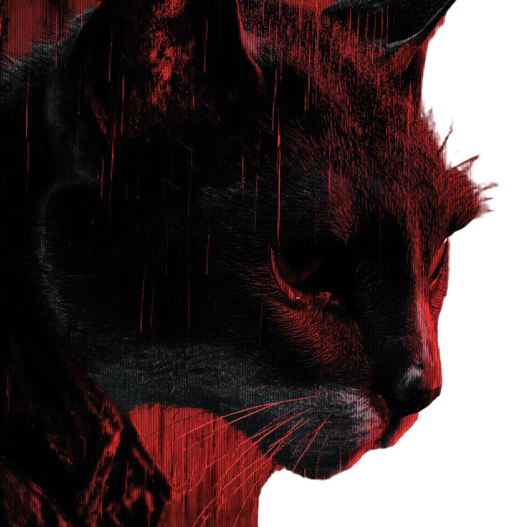 Cat In Rain Vinyl Car Decal Sticker – Waterproof & UV-Resistant 8"