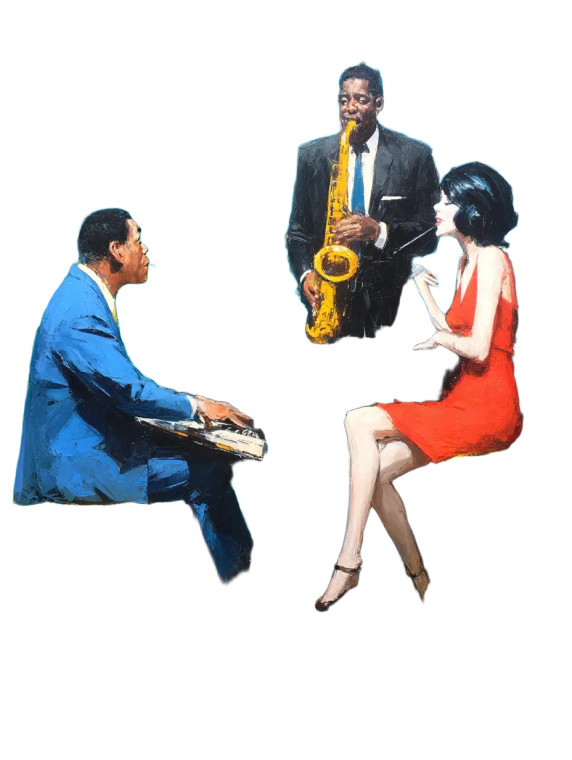 Jazz Legends Ensemble Vinyl Car Decal Sticker – Waterproof & UV-Resistant 8"