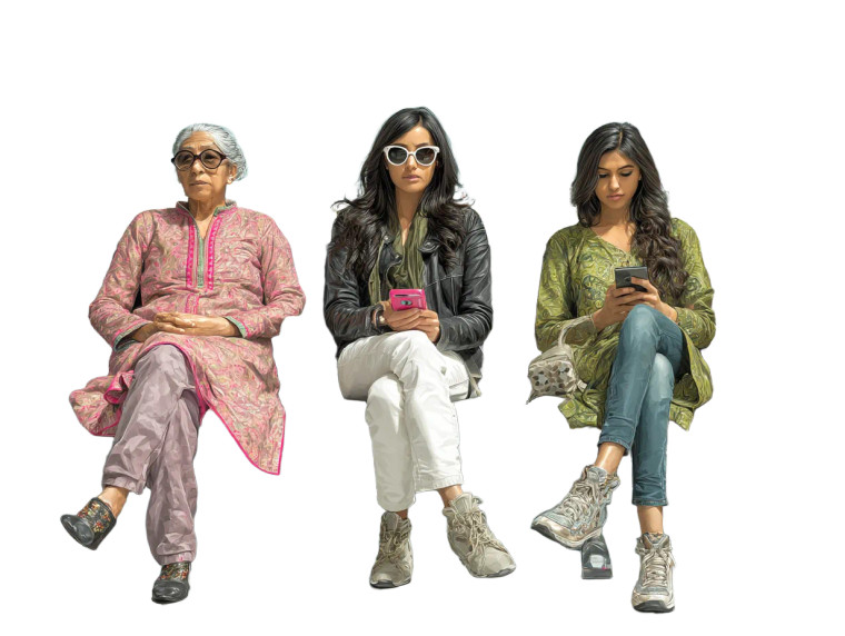 Stylish Urban Indian Women Vinyl Car Decal Sticker – Waterproof & UV-Resistant 8"