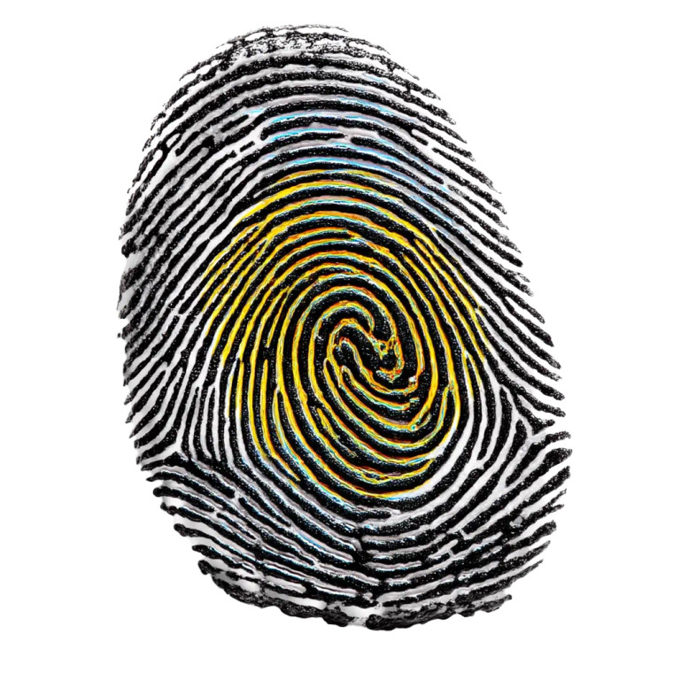 Black Fingerprint Vinyl Car Decal Sticker – Waterproof & UV-Resistant 8"