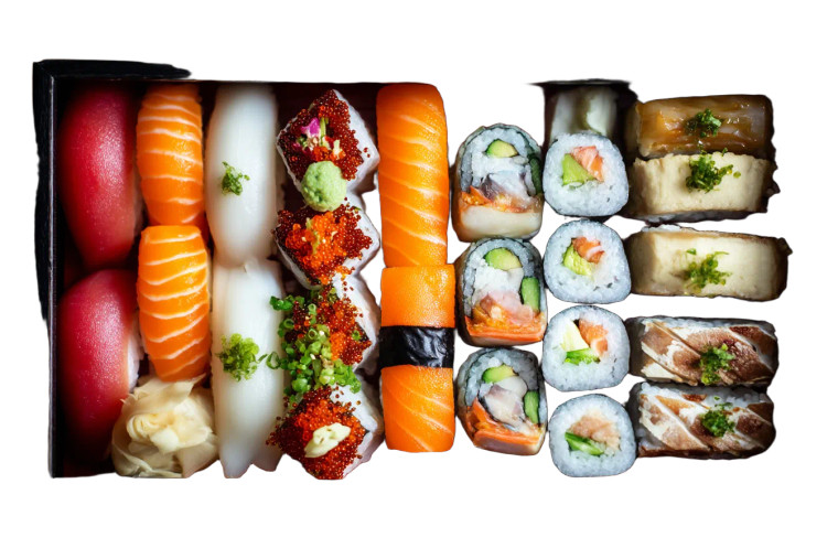Colorful Sushi Box Vinyl Car Decal Sticker – Waterproof & UV-Resistant 8"