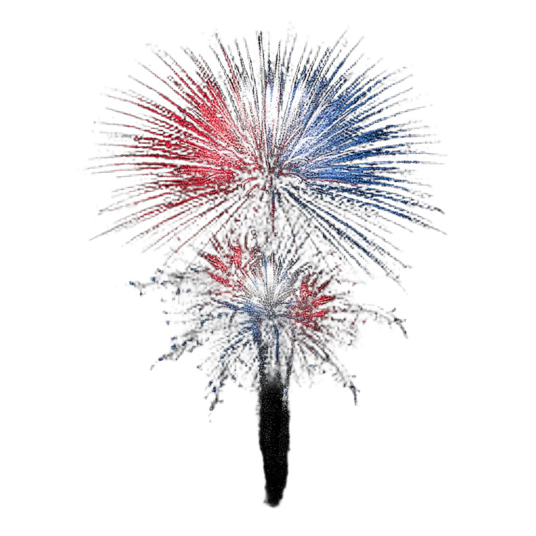 Patriotic Fireworks Design Vinyl Car Decal Sticker – Waterproof & UV-Resistant 8"