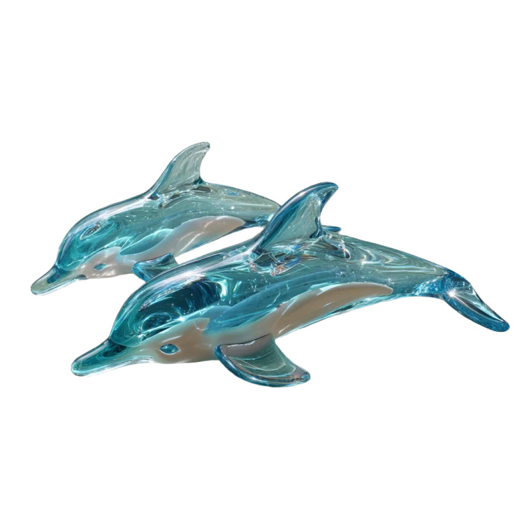 Glass Dolphins Vinyl Car Decal Sticker – Waterproof & UV-Resistant 8"