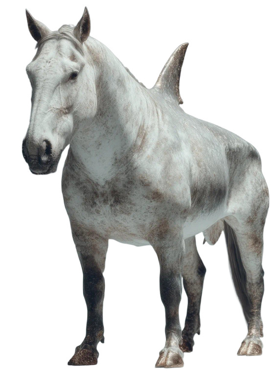 Shark-Horse Fusion Vinyl Car Decal Sticker – Waterproof & UV-Resistant 8"