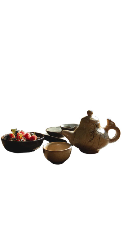 Wooden Tea Table Vinyl Car Decal Sticker – Waterproof & UV-Resistant 8"