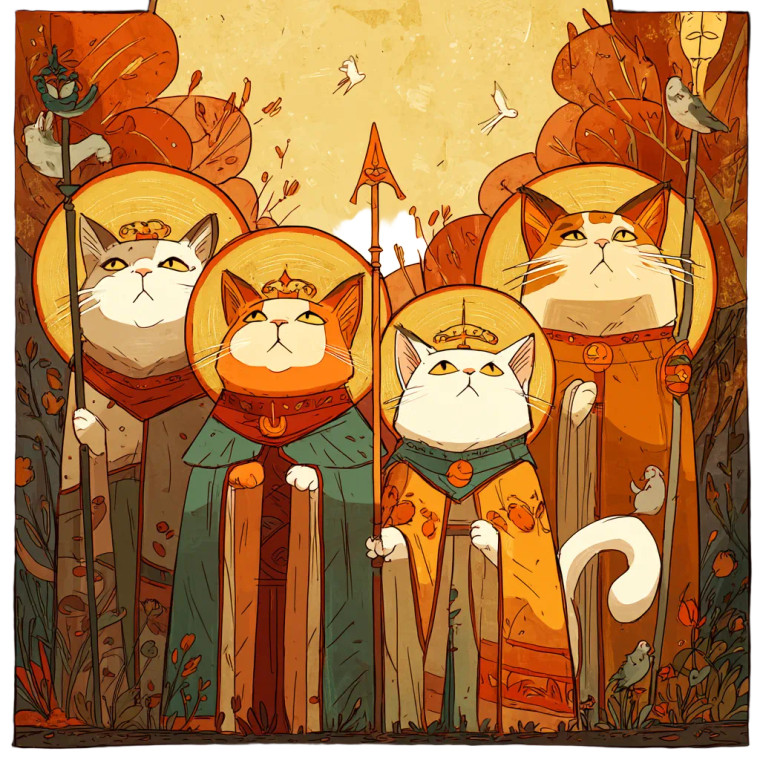 Saint Cats Vinyl Car Decal Sticker – Waterproof & UV-Resistant 8"