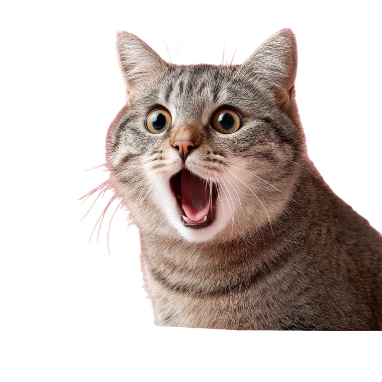 Surprised Street Cat V2 Vinyl Car Decal Sticker – Waterproof & UV-Resistant 8"