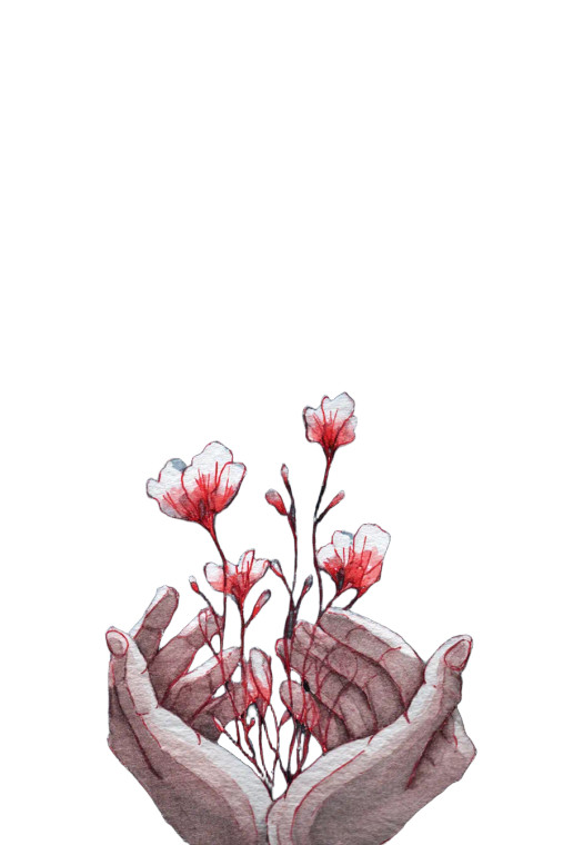 Melting Floral Hands Vinyl Car Decal Sticker – Waterproof & UV-Resistant 8"