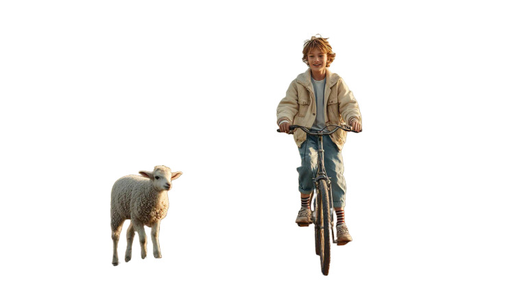 Boy Riding Bicycle Vinyl Car Decal Sticker – Waterproof & UV-Resistant 8"