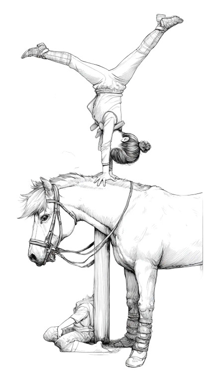 Gymnast Cartwheel Horse Vinyl Car Decal Sticker – Waterproof & UV-Resistant 8"