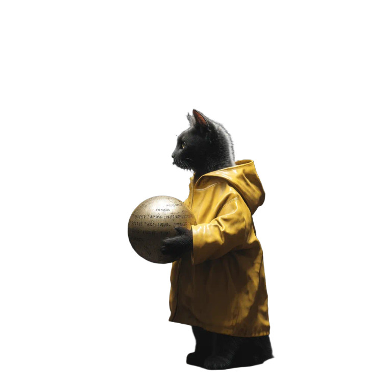 Cat In Raincoat Vinyl Car Decal Sticker – Waterproof & UV-Resistant 8"
