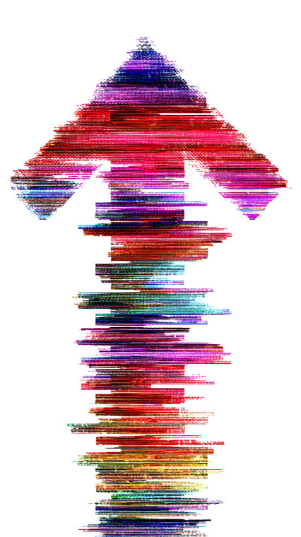 Glitch Arrow Icon Vinyl Car Decal Sticker – Waterproof & UV-Resistant 8"