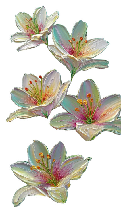 White Lilies Painting Vinyl Car Decal Sticker – Waterproof & UV-Resistant 8"