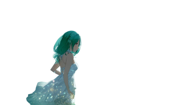 Green-Haired Anime Muse Vinyl Car Decal Sticker – Waterproof & UV-Resistant 8"