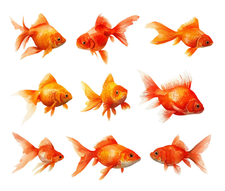 Watercolor Goldfish Vinyl Car Decal Sticker – Waterproof & UV-Resistant 8"
