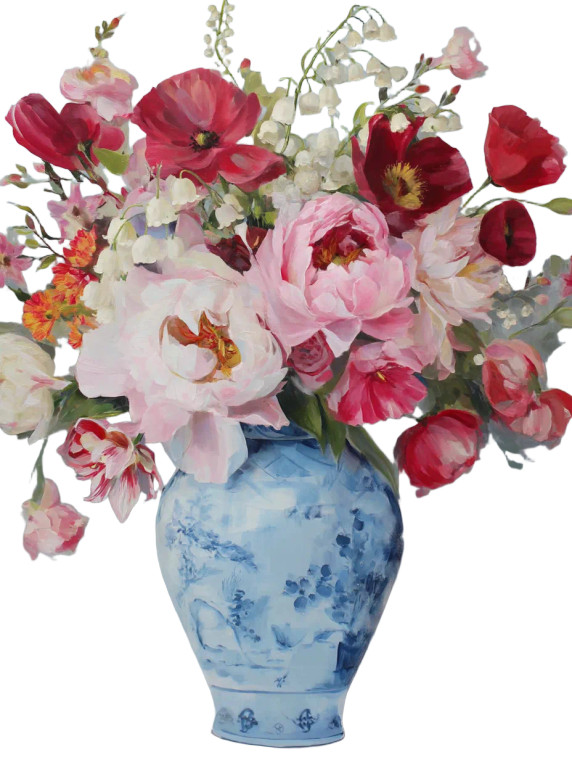 Floral Chinoiserie Vase Vinyl Car Decal Sticker – Waterproof & UV-Resistant 8"