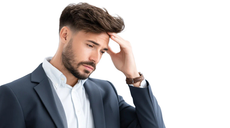 Worried Businessman Vinyl Car Decal Sticker – Waterproof & UV-Resistant 8"