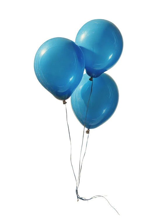 Blue Balloons Floating Vinyl Car Decal Sticker – Waterproof & UV-Resistant 8"