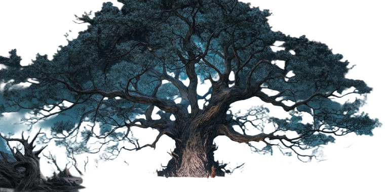 Gnarled Fantasy Tree Vinyl Car Decal Sticker – Waterproof & UV-Resistant 8"