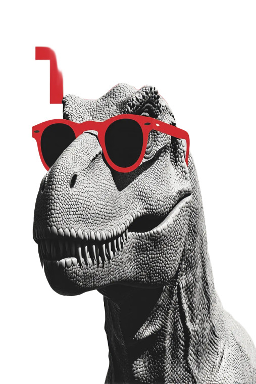 T-Rex Spectacles Vinyl Car Decal Sticker – Waterproof & UV-Resistant 8"