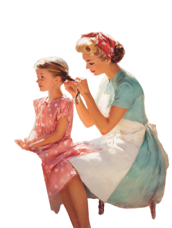 Mother Braiding Hair Vinyl Car Decal Sticker – Waterproof & UV-Resistant 8"