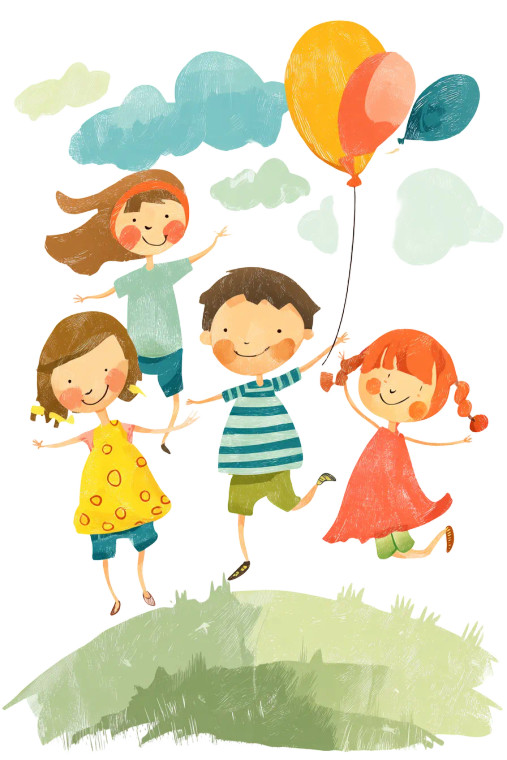 Cheerful Children Playing V2 Vinyl Car Decal Sticker – Waterproof & UV-Resistant 8"