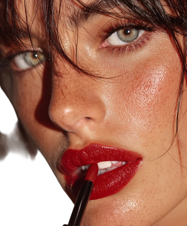 Woman Applying Lipstick Vinyl Car Decal Sticker – Waterproof & UV-Resistant 8"