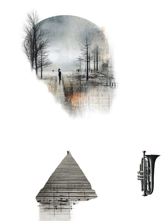 Musical Mindscape Vinyl Car Decal Sticker – Waterproof & UV-Resistant 8"