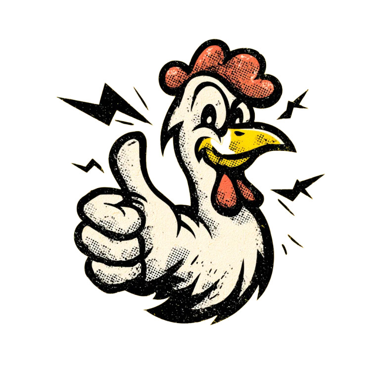 Thumbs-Up Chicken V2 Vinyl Car Decal Sticker – Waterproof & UV-Resistant 8"