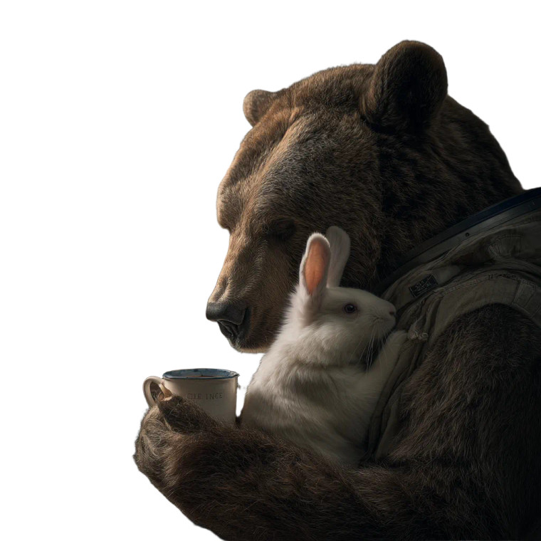 Bear And Bunny Vinyl Car Decal Sticker – Waterproof & UV-Resistant 8"