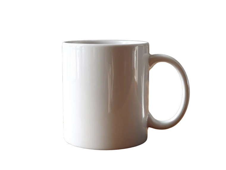 White Coffee Mug V2 Vinyl Car Decal Sticker – Waterproof & UV-Resistant 8"