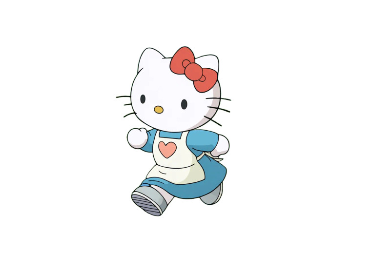 Hello Kitty Walking Vinyl Car Decal Sticker – Waterproof & UV-Resistant 8"