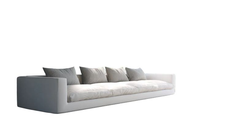 Minimalist White Sofa Vinyl Car Decal Sticker – Waterproof & UV-Resistant 8"