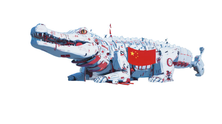 Giant Robotic Crocodile Vinyl Car Decal Sticker – Waterproof & UV-Resistant 8"