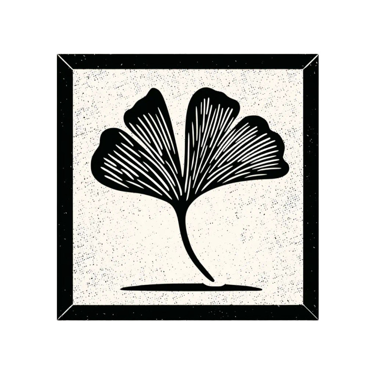 Ginkgo Leaf Logo Vinyl Car Decal Sticker – Waterproof & UV-Resistant 8"