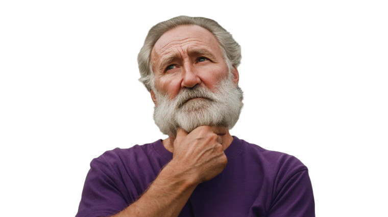 Thoughtful Old Man Vinyl Car Decal Sticker – Waterproof & UV-Resistant 8"