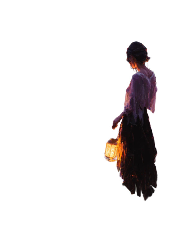Twilight Lantern Woman Vinyl Car Decal Sticker – Waterproof & UV-Resistant 8"