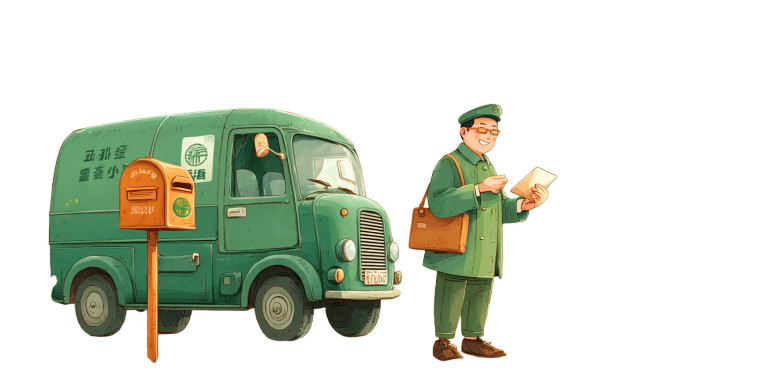 Chinese Mailman Delivery Vinyl Car Decal Sticker – Waterproof & UV-Resistant 8"