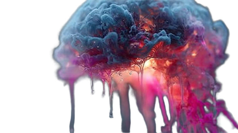 Psychedelic Melting Brain Vinyl Car Decal Sticker – Waterproof & UV-Resistant 8"