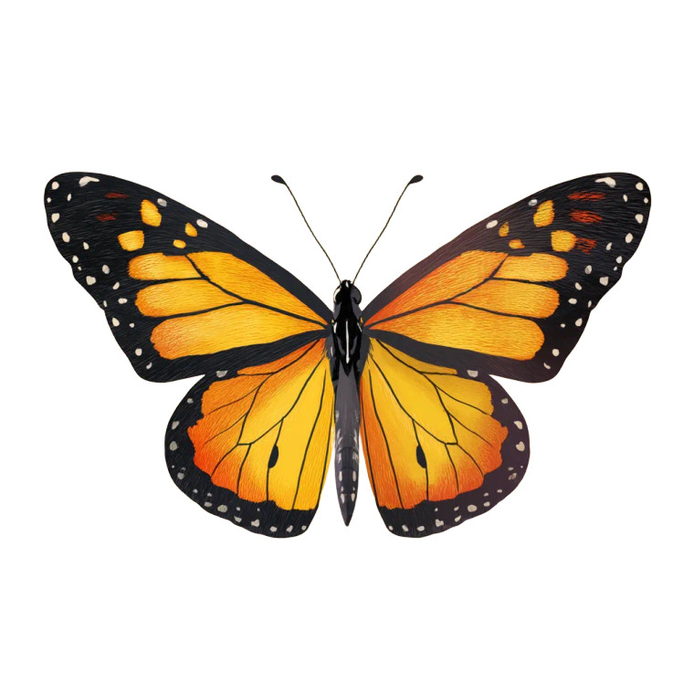 Monarch Butterfly V3 Vinyl Car Decal Sticker – Waterproof & UV-Resistant 8"